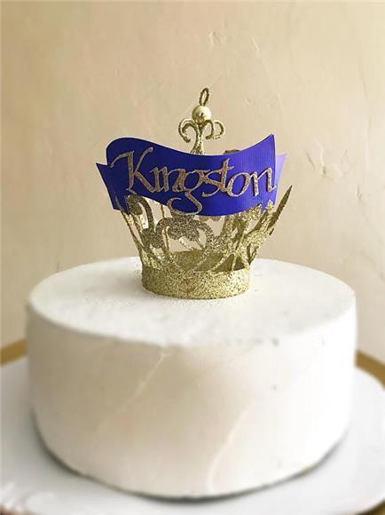 Crown Cake Topper - Gold Glitter Crown