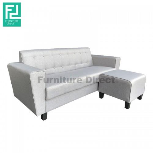 Solid Rubberwood Frame - Seater Fabric L Shaped Sofa
