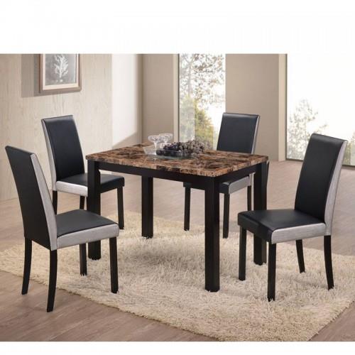 Solid Rubberwood Frame - Marble Dining Set