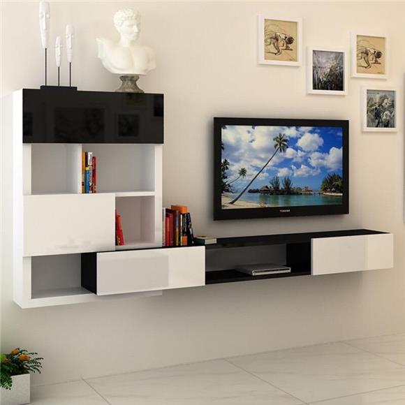 L Shape Wall Mounted Tv - Material Green Wood Particle Board